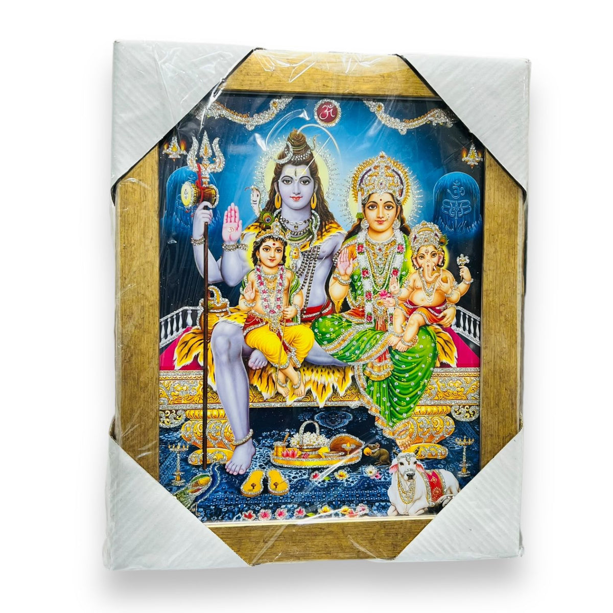 Photo Frame 10" x 12" Shiv Parvati & Ganesh Ji (Premium)