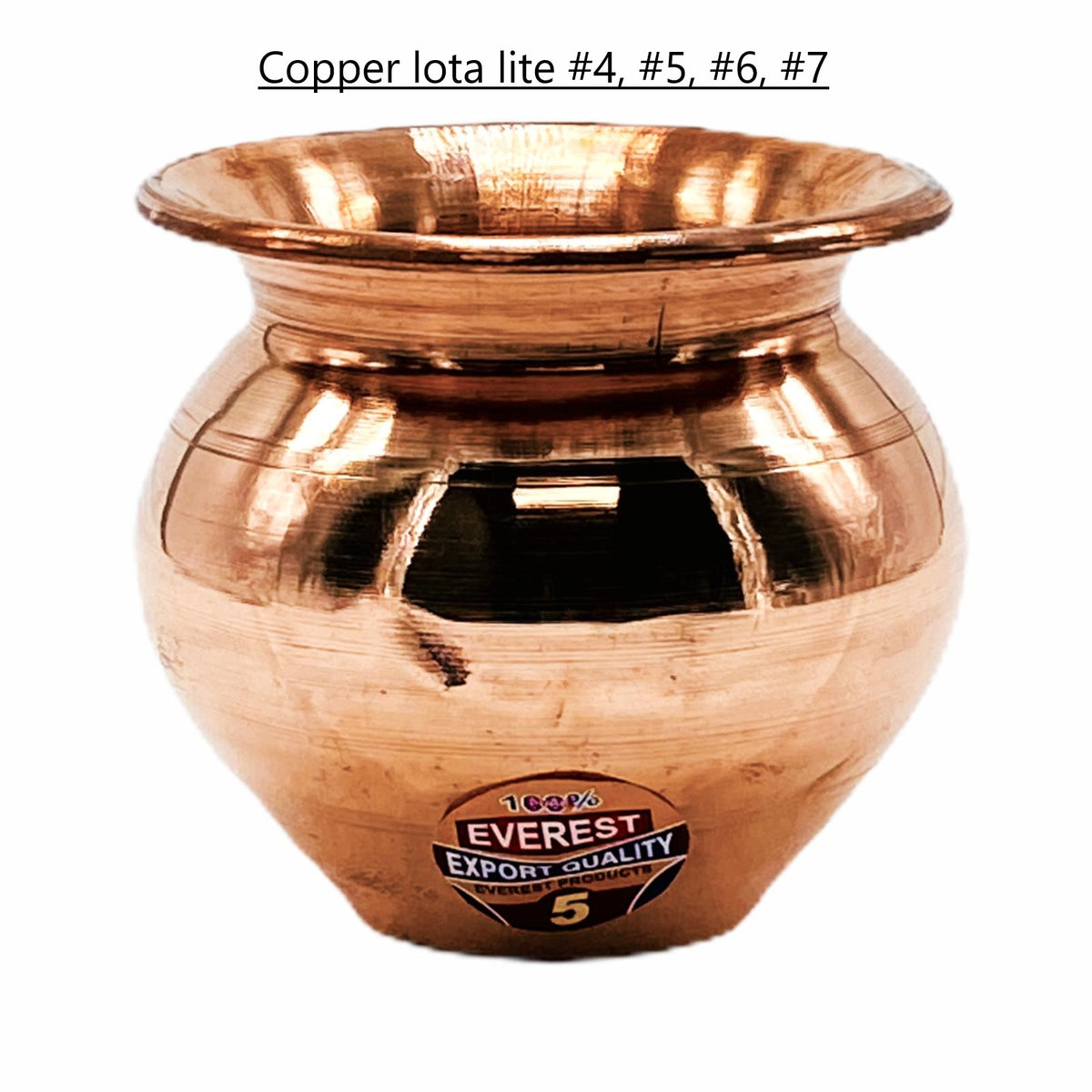 Copper Lota/ Kalash 3.75" No5 Lite
