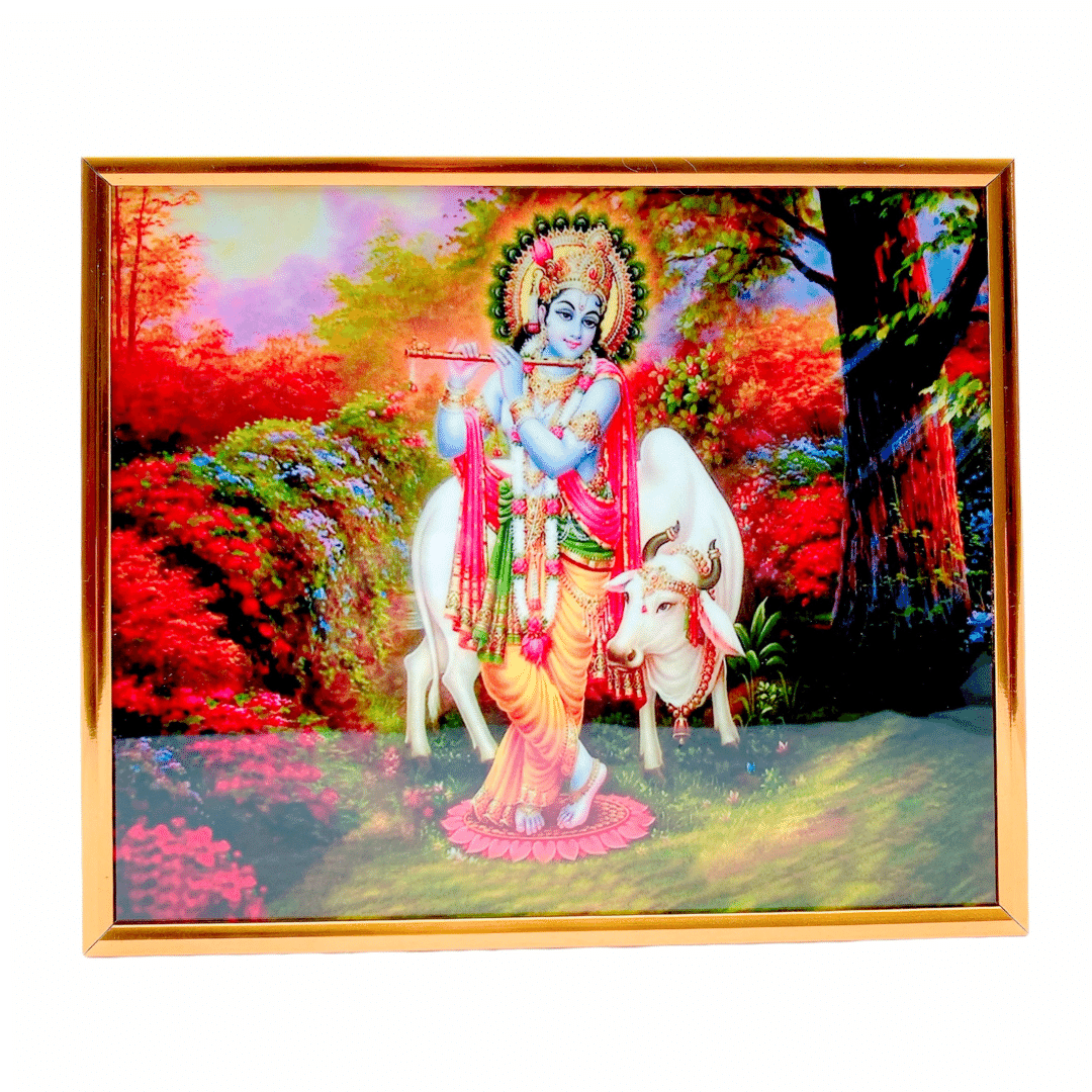 Krishna With Cow Photo Frame K283806-Y25444 29*39Cm (16")