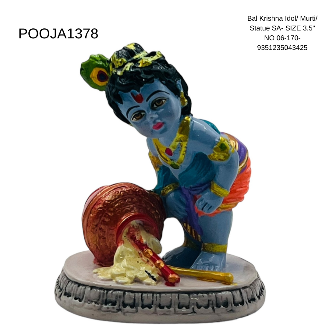 Bal Krishna Idol/ Murti/ Statue SA- SIZE 3.5" NO 06-170- 9351235043425