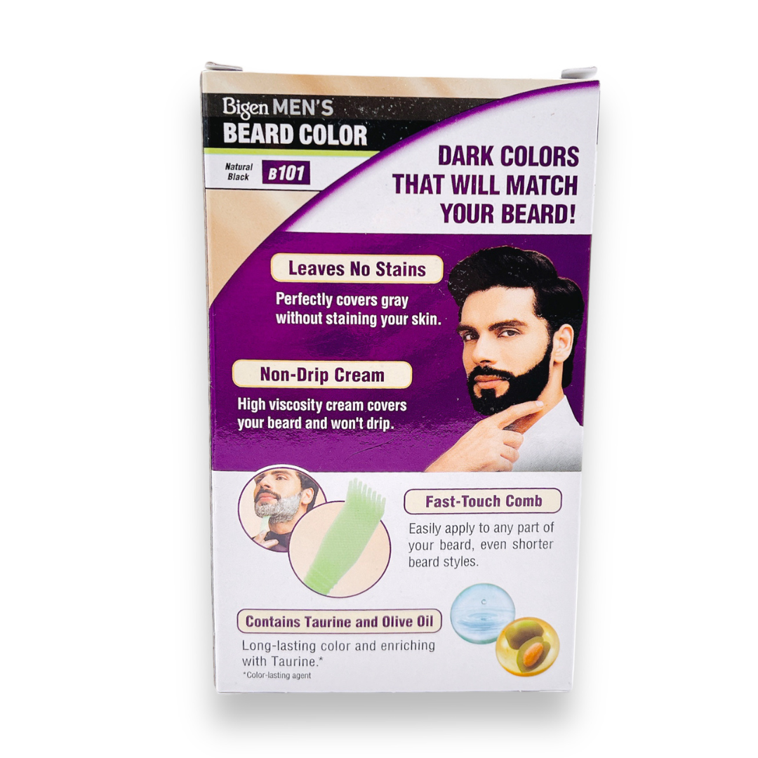 Bigen Mens Beard Colour Natural Black B101 40gm