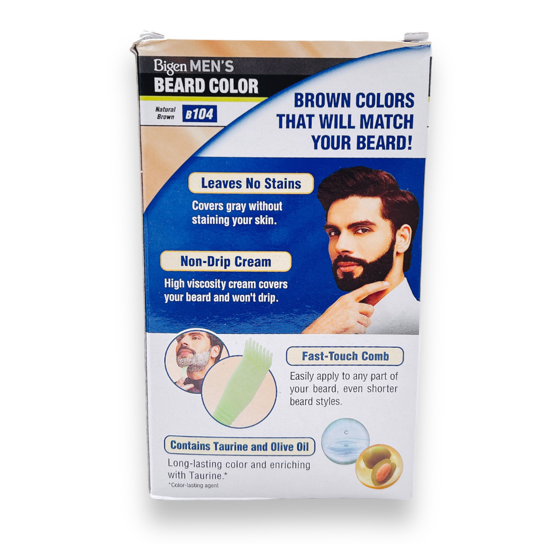 Bigen Mens Beard Colour Natural Brown B104 40gm