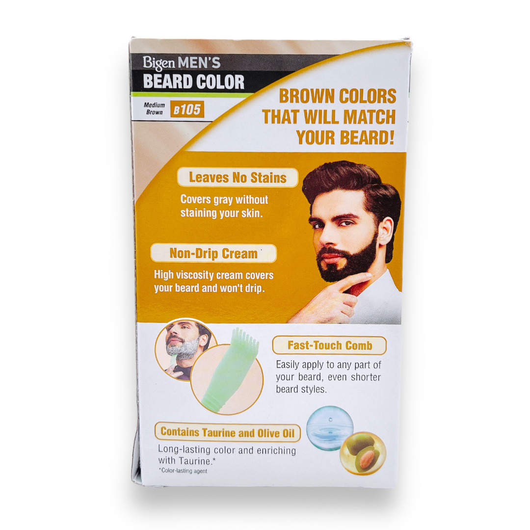 Bigen Mens Beard Colour Medium Brown B105 40gm