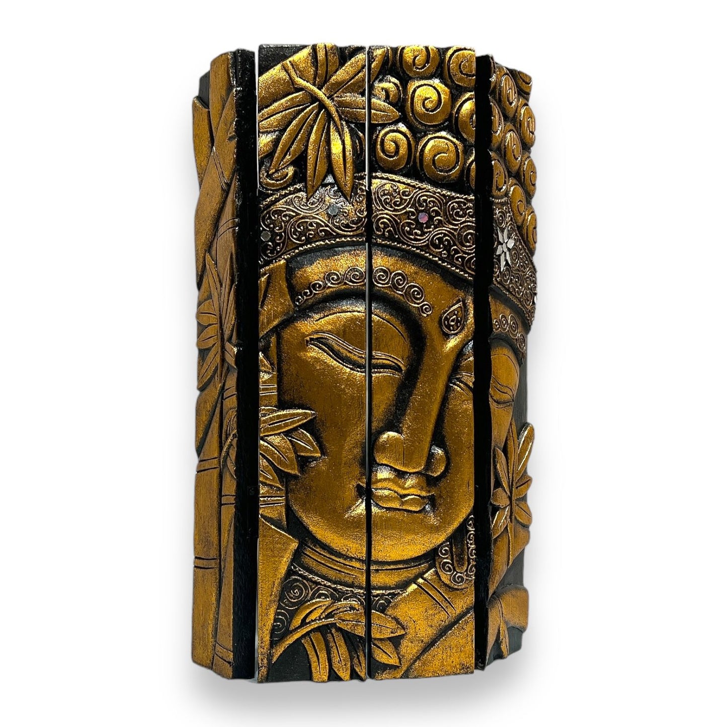 Ganesha/Buddha Wooden Wall Hanging Medium 15.7" X 19"