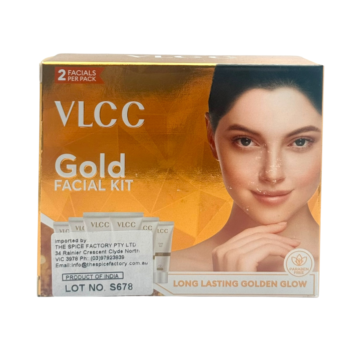 VLCC Gold Facial Kit 60g | Long-Lasting Golden Glow | 2 Facials Per Pack
