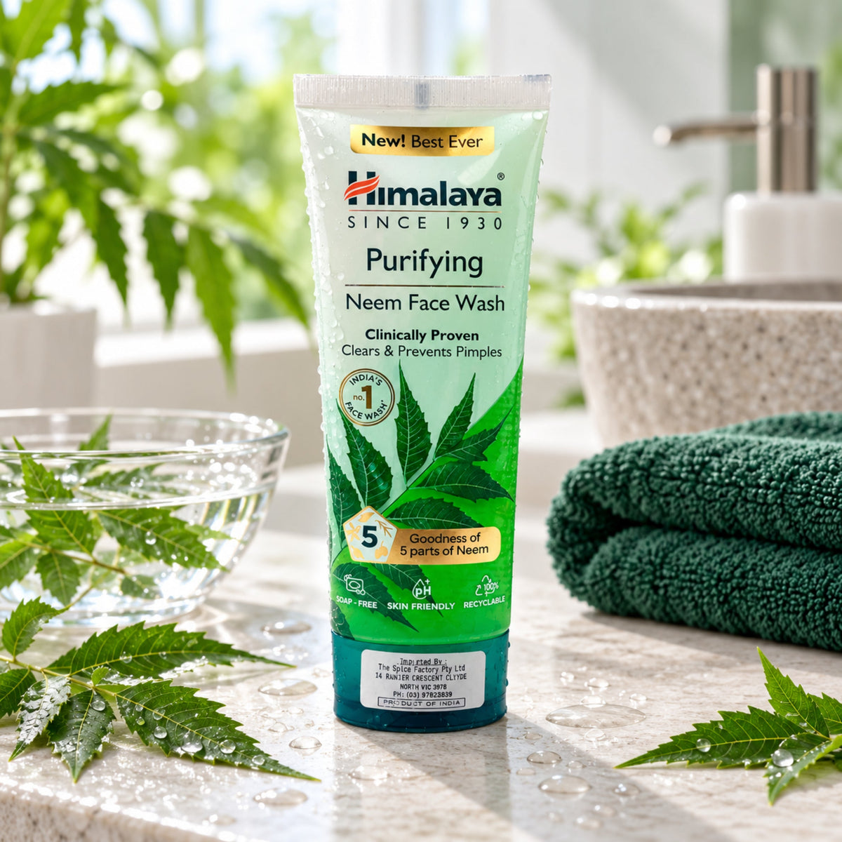 Himalaya Neem Face Wash 100ml | Clears & Prevents Pimples | Clinically Proven | Soap Free & Skin Friendly