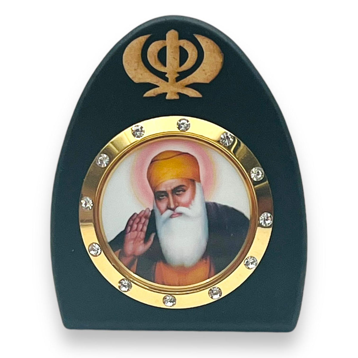 Car Stickon No10 Wooden Stand Guru Nank Dev Ji-9351235041452