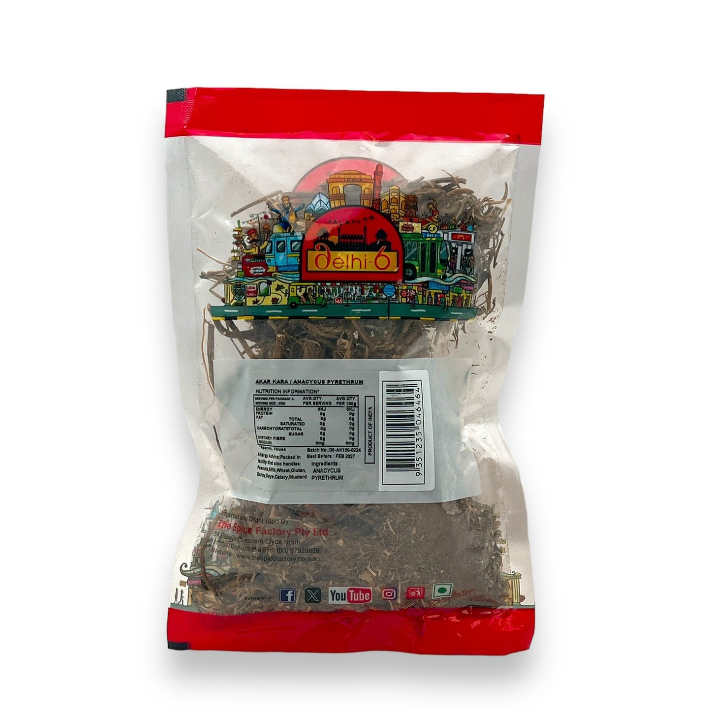 Delhi 6 Akarkara Whole / Anacyclus Pyrethrum / Herb | For Oral Health, Nerve Strength & Vitality 100gm | HEA400 | 9351235053578