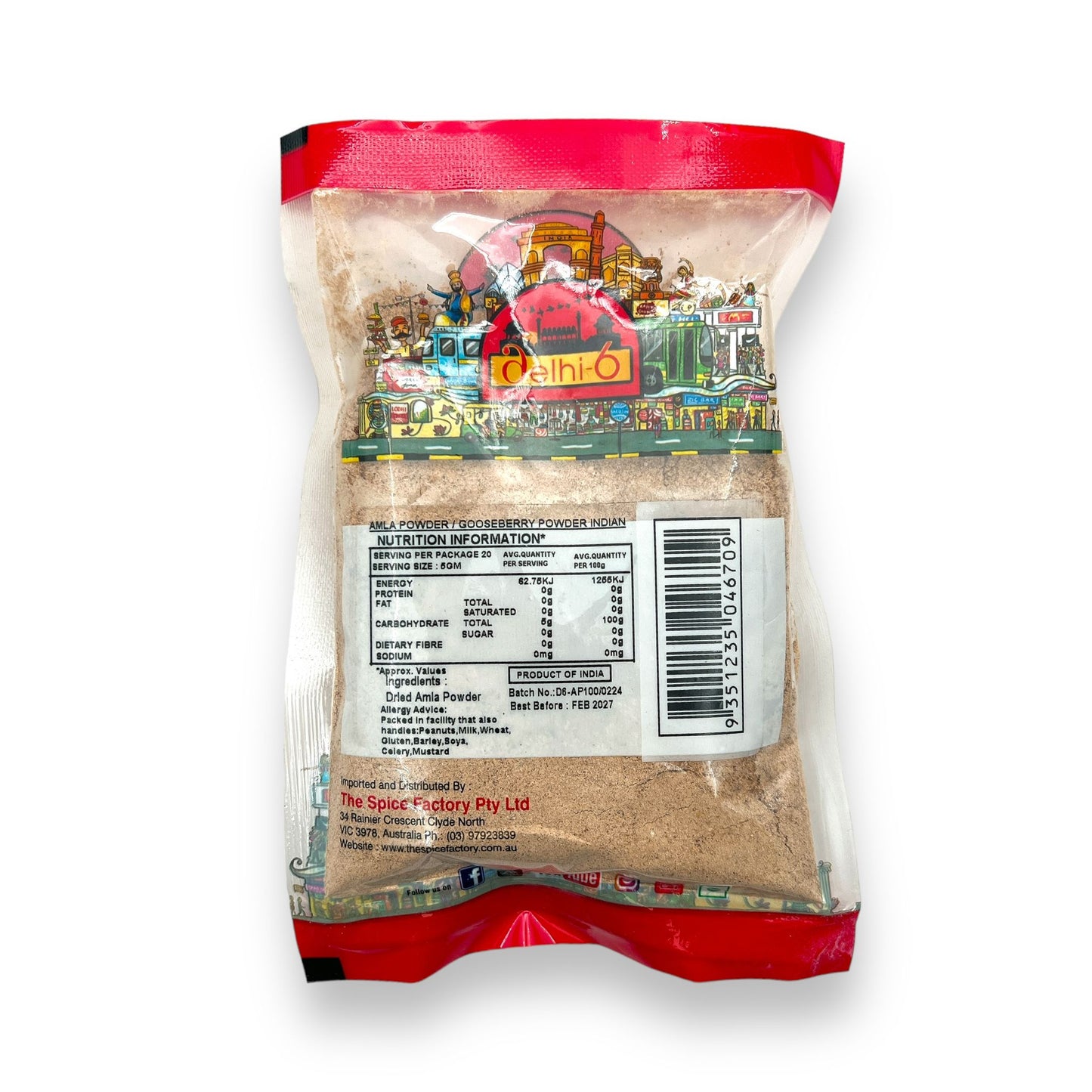 Delhi 6 Amla Powder (Gooseberry) | For Hair Growth, Immunity & Digestion 100gm | HEA410 | 9351235050669