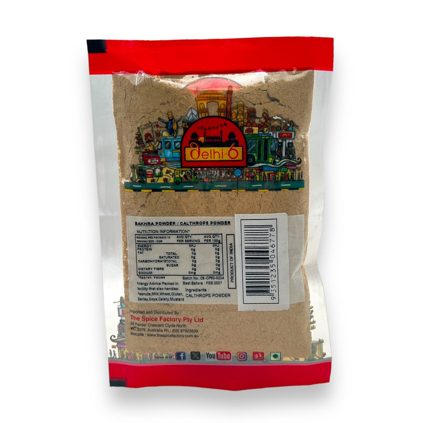 Delhi 6 Bakhra Powder / Caltrops / Gokshura | Herb For Kidney Health, Vitality & Reproductive Wellness 50gm | HEA401 | 9351235046778