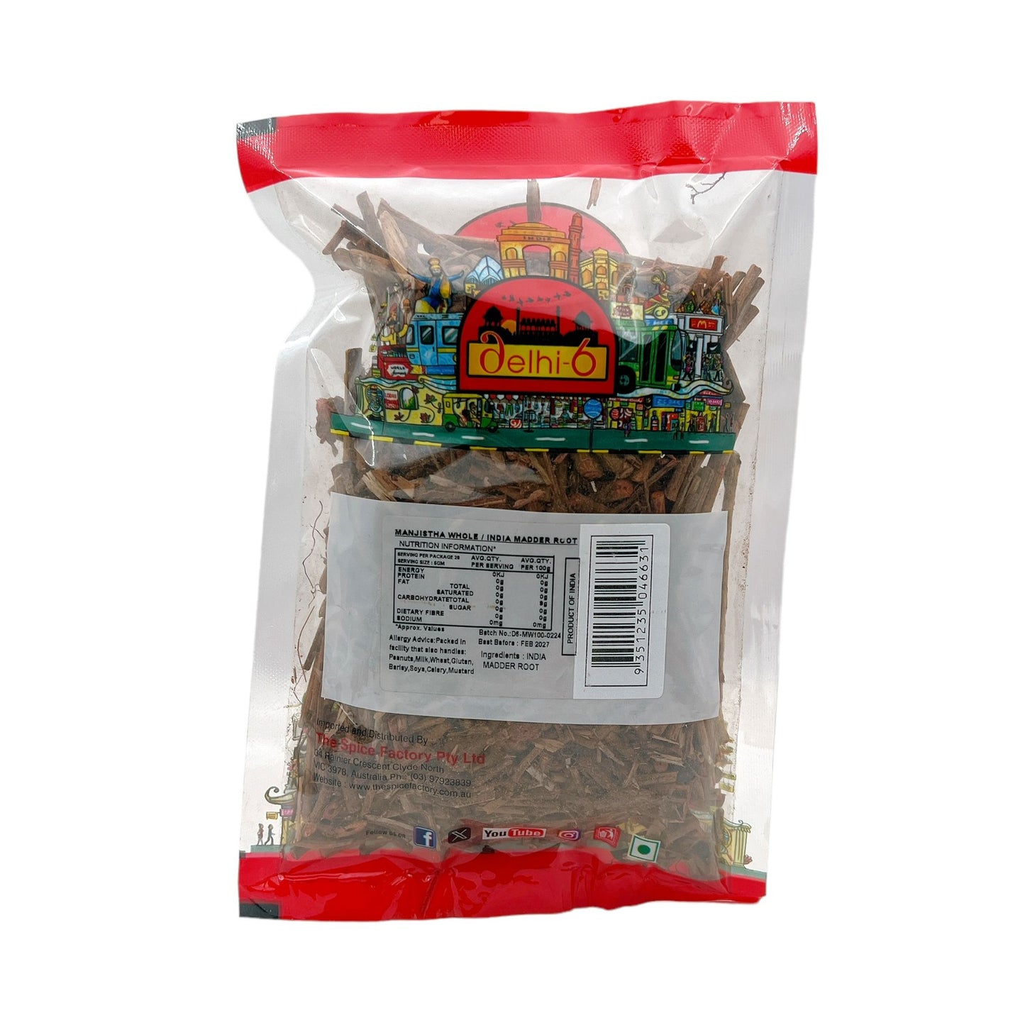Delhi 6 Manjishtha/ Majeeth/ Indian Madder Root/ Whole 100gm
