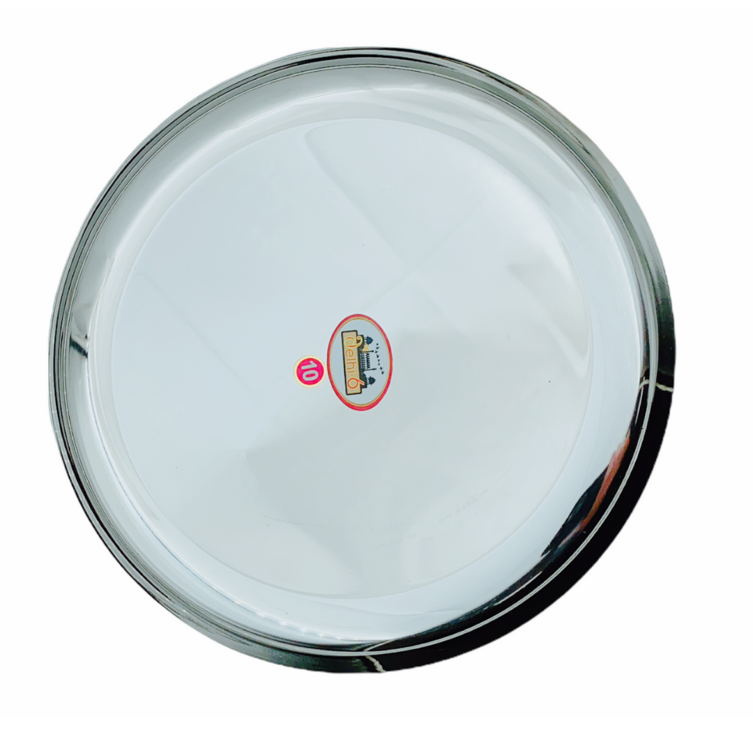 Steel Thali Round Plate No. 10