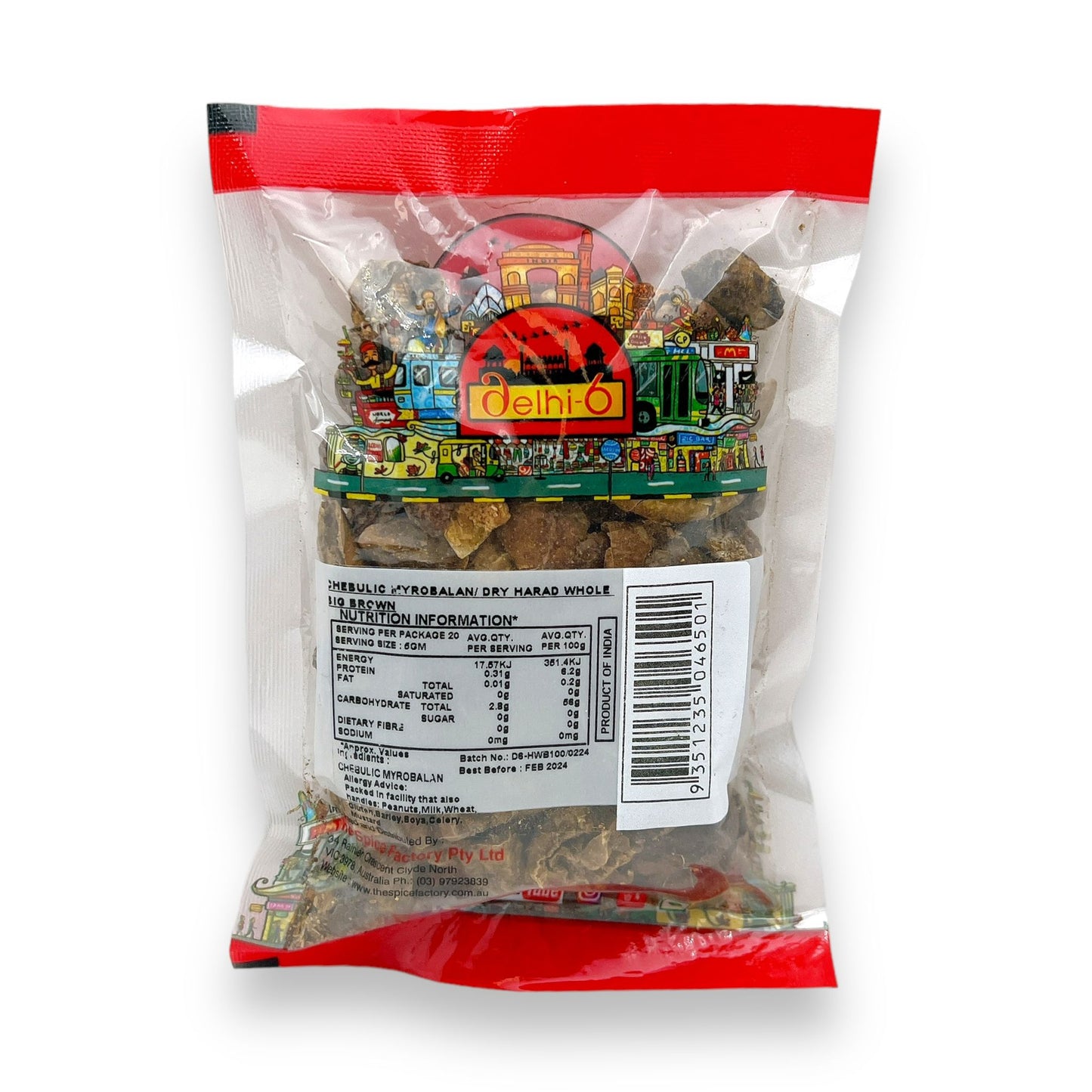 Delhi 6 Dry Harad Whole Big (Brown) | Herb For Digestion, Detox & Immunity 100gm | HEA100 | 9351235046501