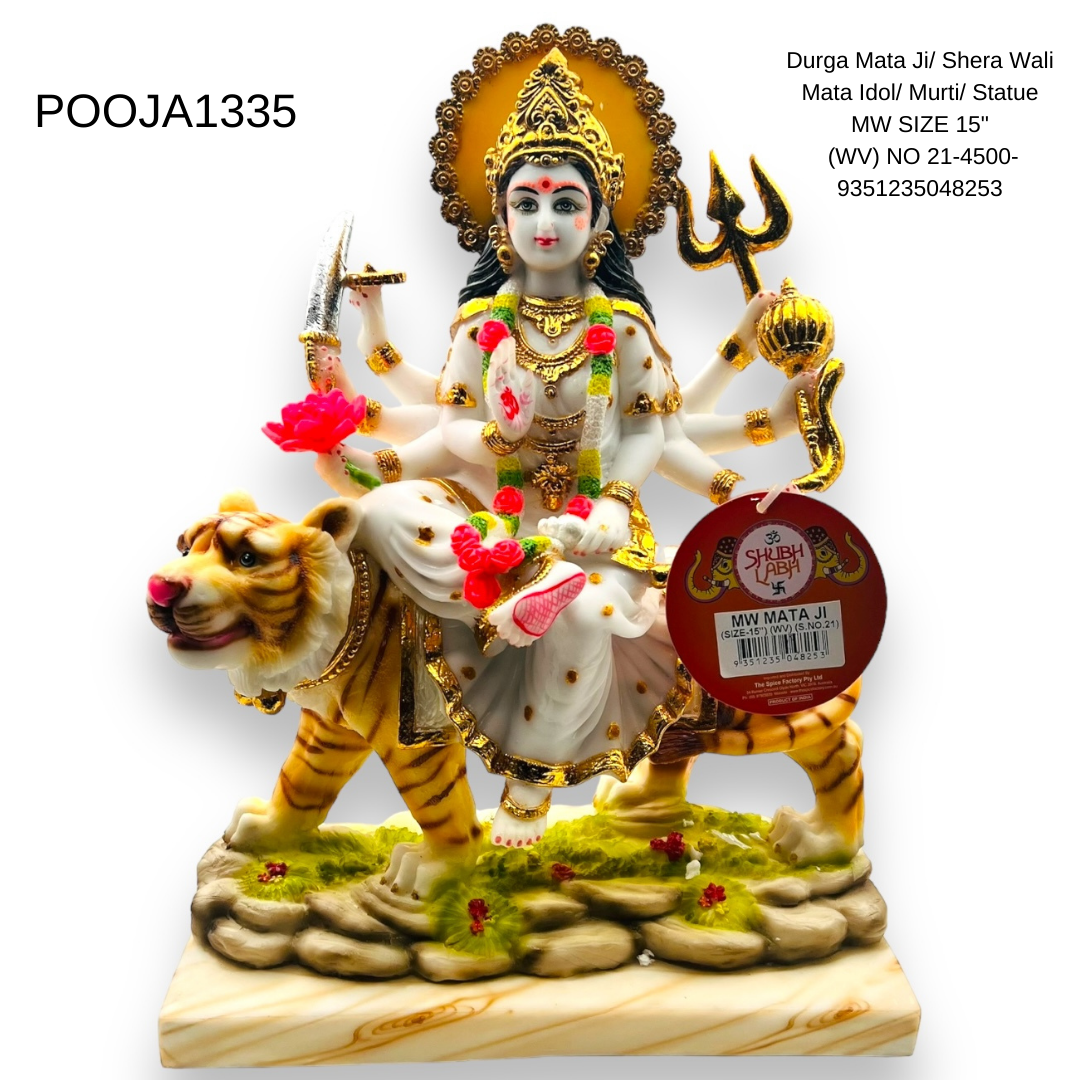 Durga Mata Ji/ Shera Wali Mata Jumbo Idol/ Murti/ Statue MW SIZE 15.5" x 8'' x 17.5''- (WV) NO 21-4500- 9351235048253/ 9351235049670