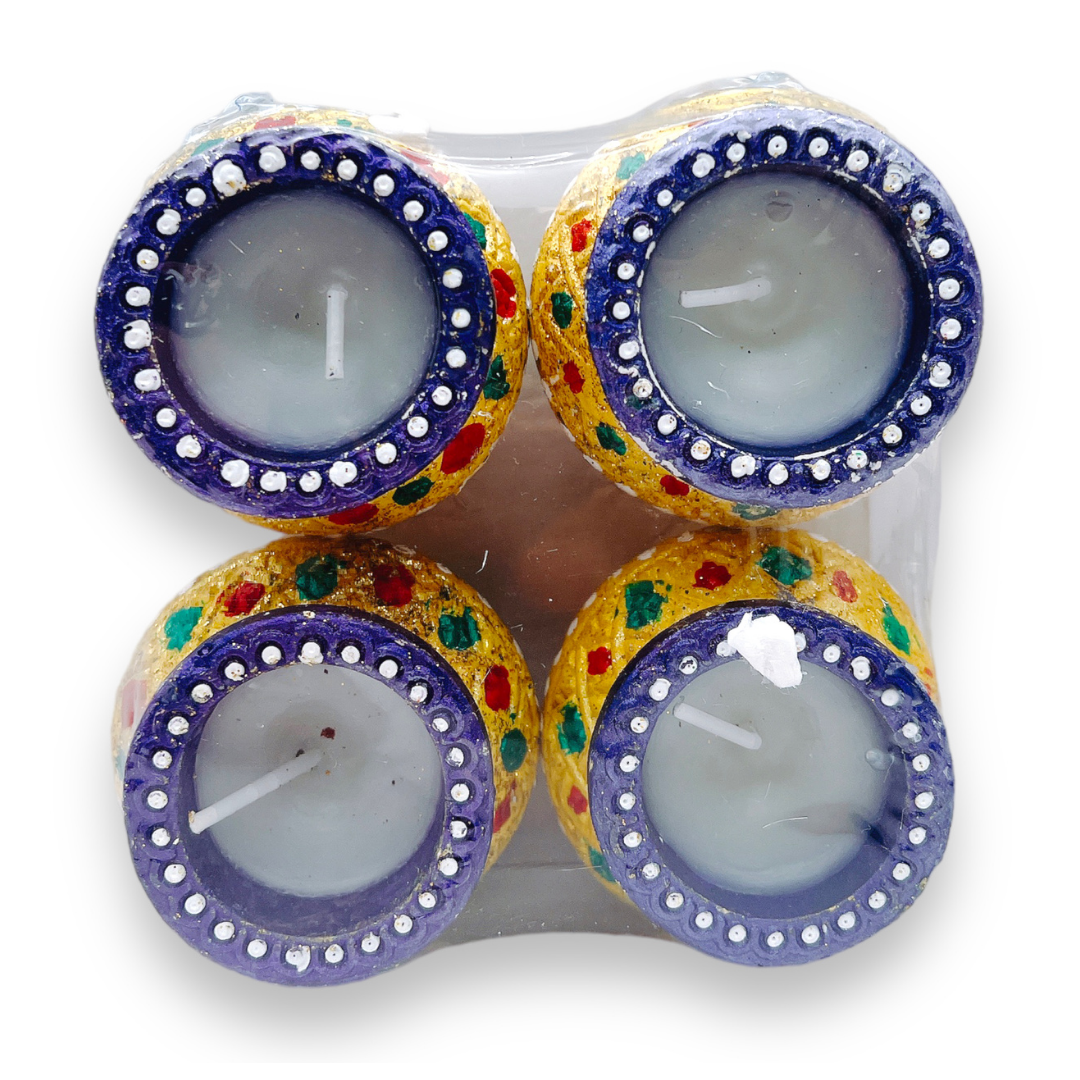 Fancy Matki Diya With Wax 4Pc- 9351235044507/ 9351235054841/ 9351235051536