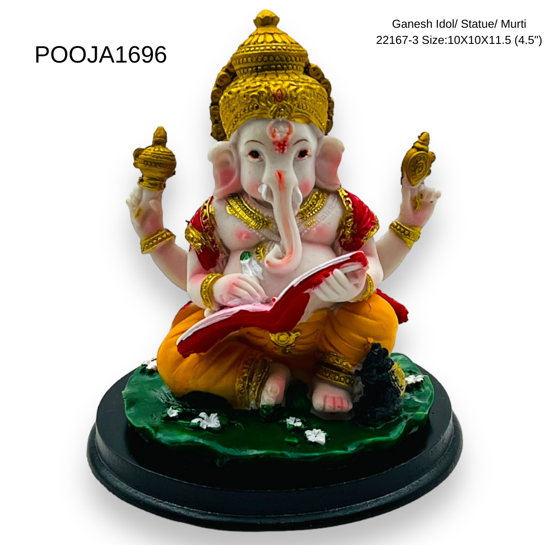 Ganesh Idol/ Statue/ Murti 22167-3 Size:10X10X11.5 (4.5")
