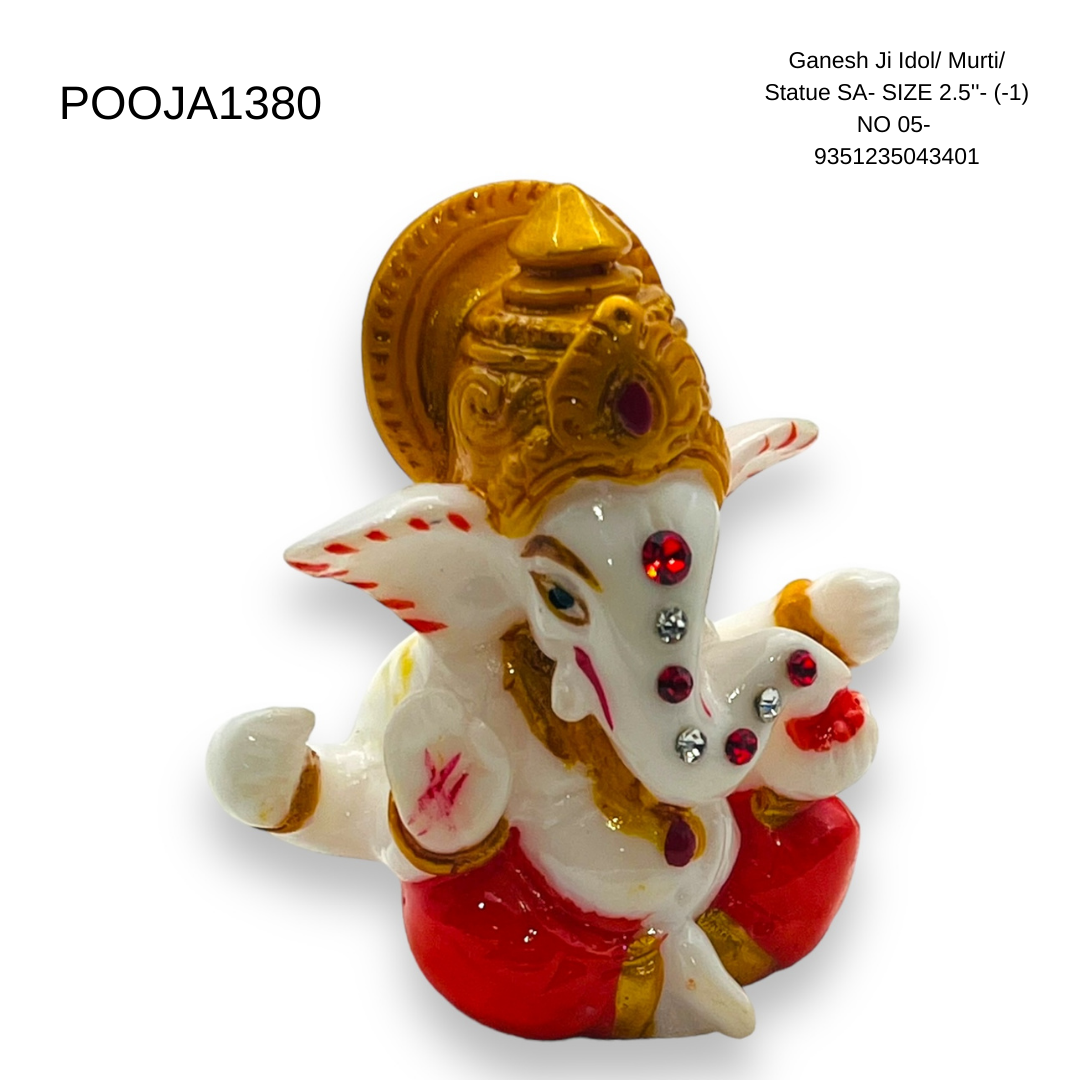 Ganesh Ji Idol/ Murti/ Statue SA- SIZE 2.5''- (-1) NO 05- 9351235043401