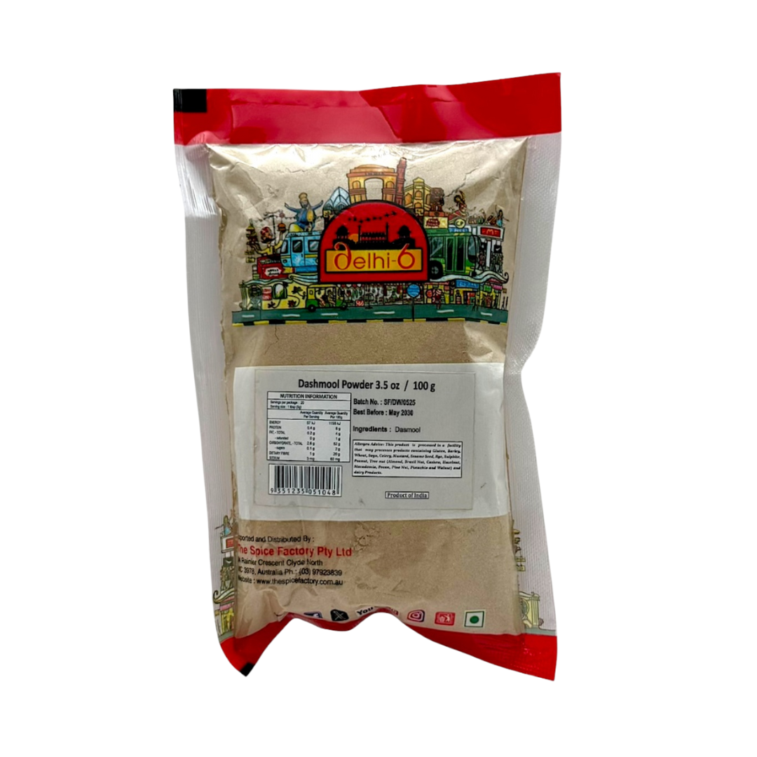 Delhi 6 Dashmool Powder/ Ayurvedic Herb for Managing Headaches, Sinusitis and Infections of the Throat, Nose and Ear 100g
