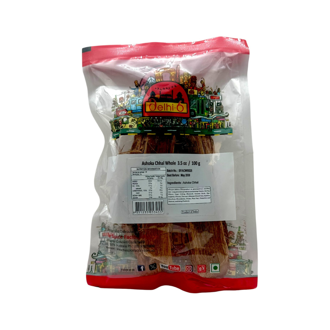 Delhi 6 Ashoka Chhal Whole 100g | Ashoka Tree Bark | Saraca Asoca | Dried Bark