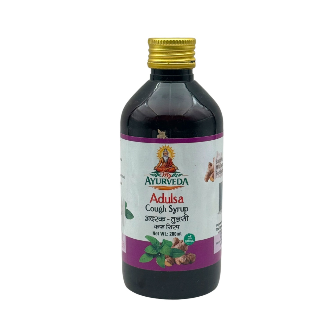 My Ayurveda Adulsa Cough Syrup 200ml with Ginger & Tulsi | 100% Natural Herbal Product
