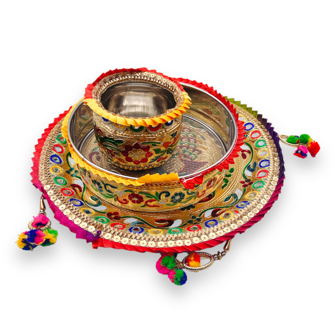 Karva Chauth Decorative Pooja Thali Set (Lightweight)/ Normal- 9351235053912