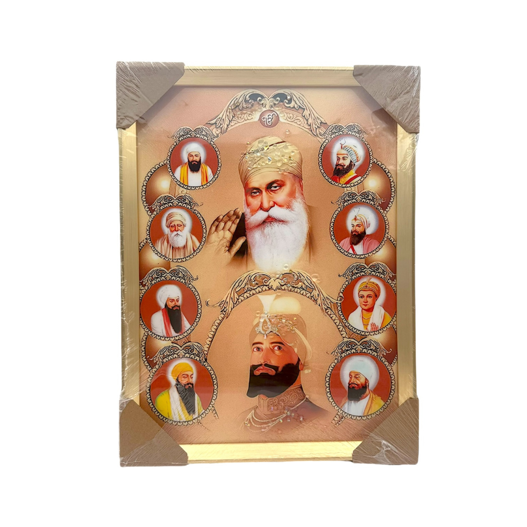 Sikh Das (10) Gurus Photo Frame | 30*40(11.81in x 15.75in) | Decorative Picture - 9351235056296
