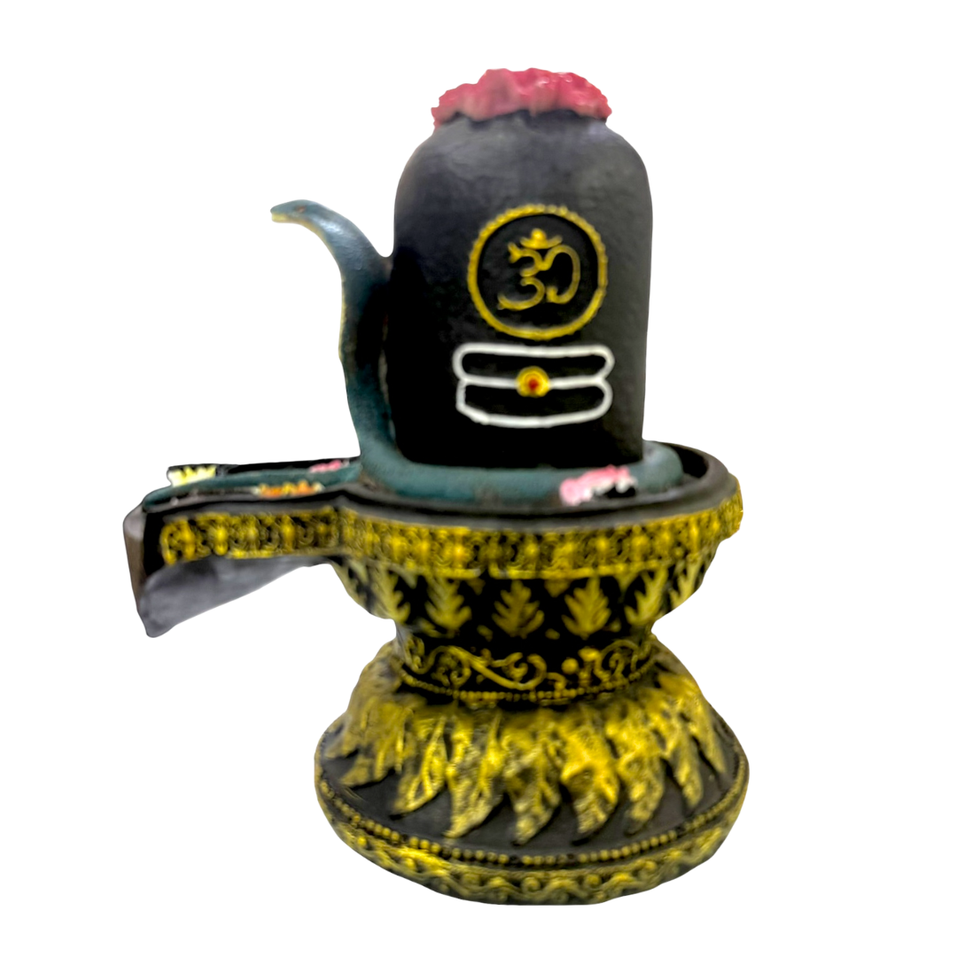 Decorative Shivling – Om Symbol with Naga Coil Idol/ Statue/Murti| 18 x 13 x 22cm (7.09in x 5.12in x 8.66in) | GOD F311 - 935123505556