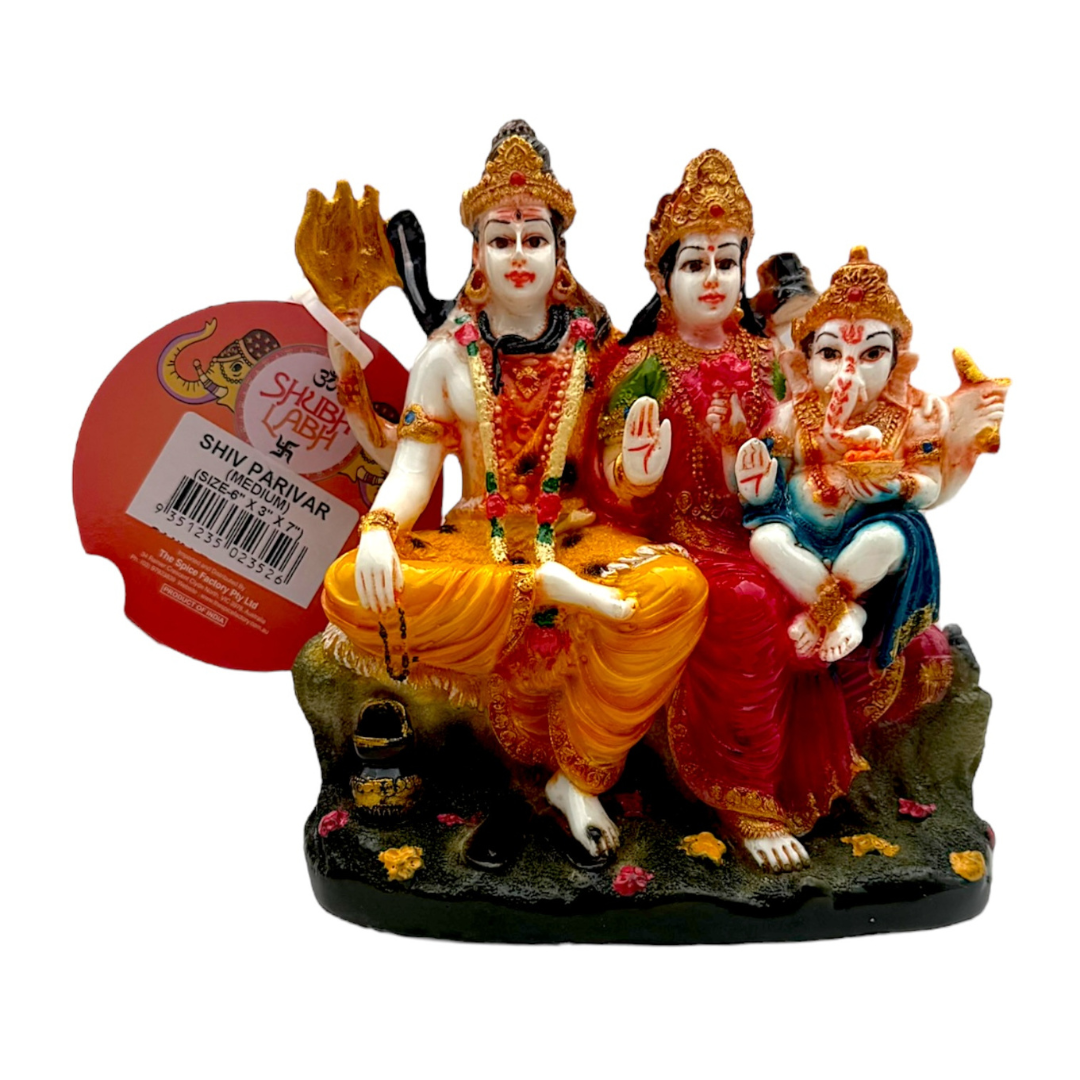 Shiv Parivar Medium (6" X 3" X 7")-Statue/ Idol/ Murti | 9351235023526