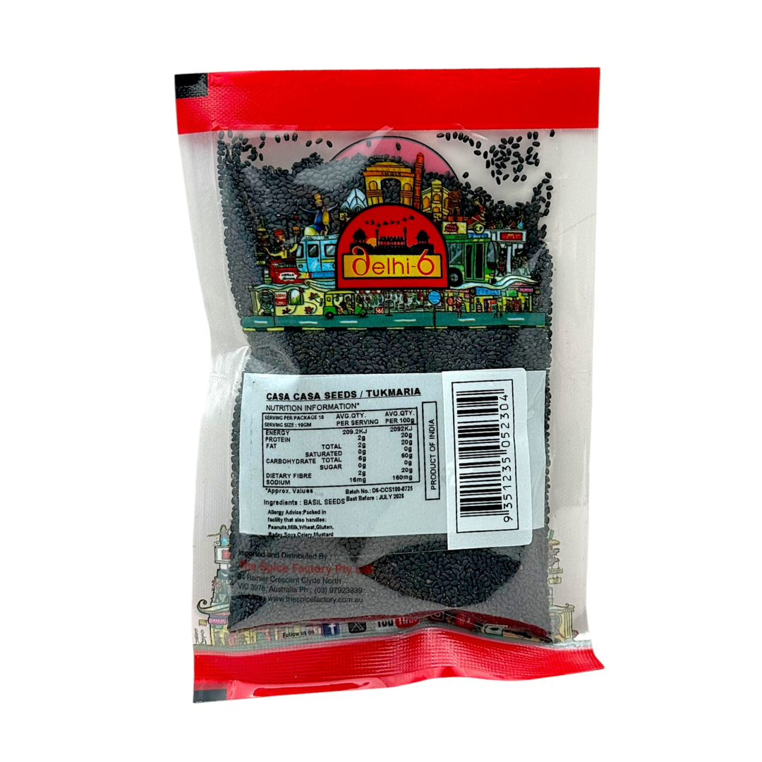 Delhi 6 Tukmaria (Basil Seeds) | Casa Casa | Falooda Seeds | 100g | 100% Natural