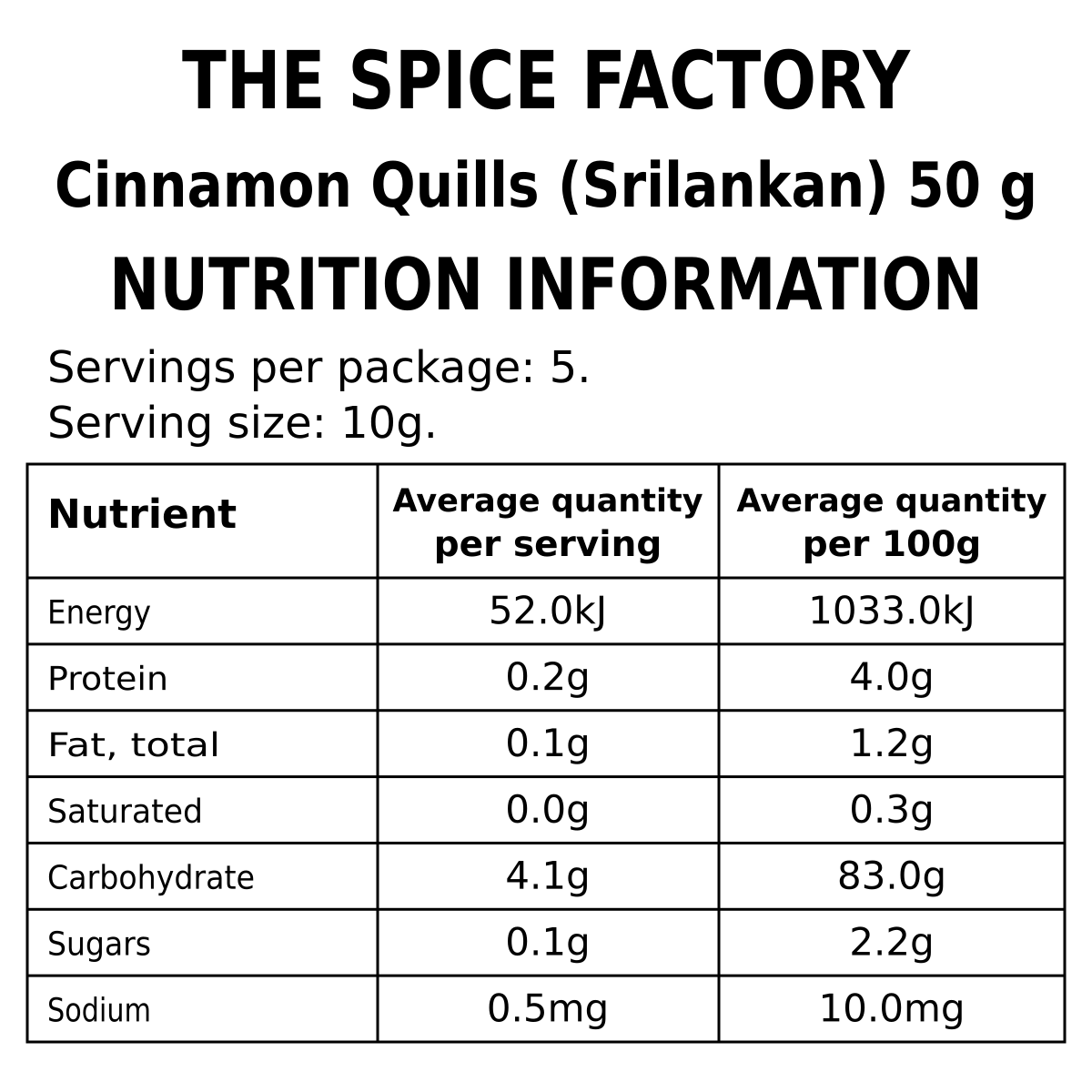 TSF Sri Lankan Cinnamon Quills 50g | Ceylon Cinnamon | Dalchini | Traditional Indian Whole Spice