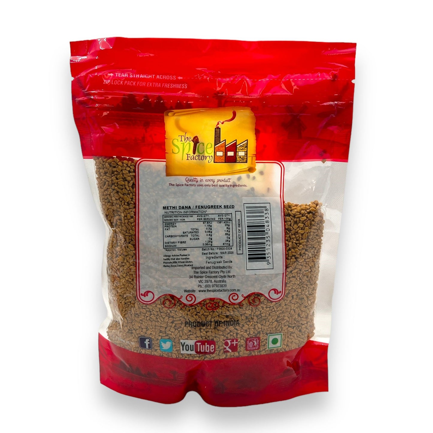 TSF Fenugreek/ Methi Seeds 500Gm
