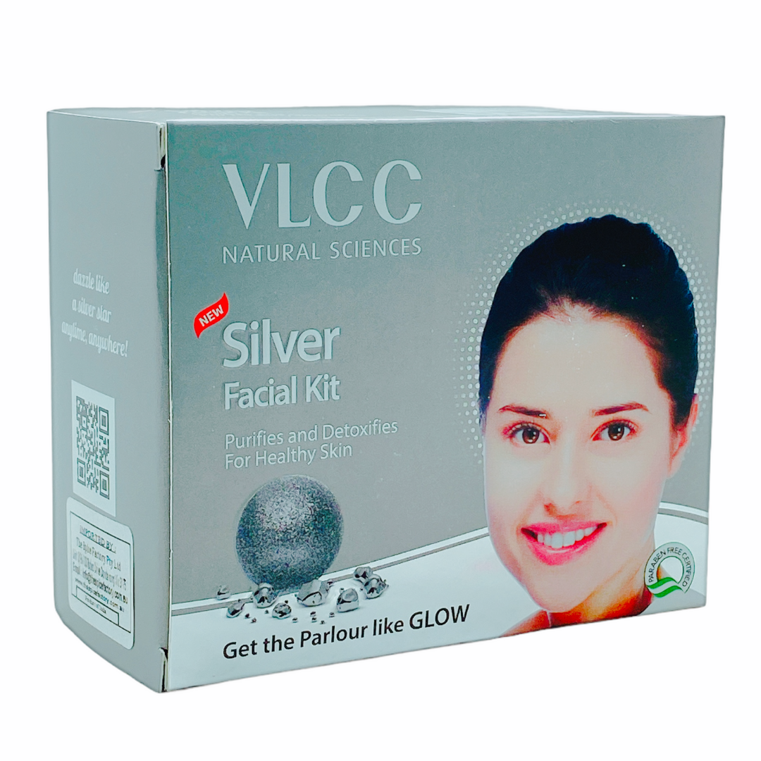 VLCC Silver Facial Kit 60g | Detox & Skin Lightening | 2 Facials Per Pack