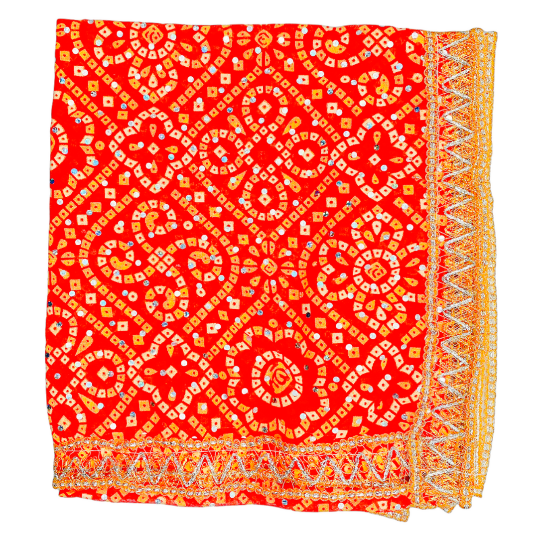 Fancy Pooja Cloth/ Mata Puja Chunri Bandhani (20'' x 40'')