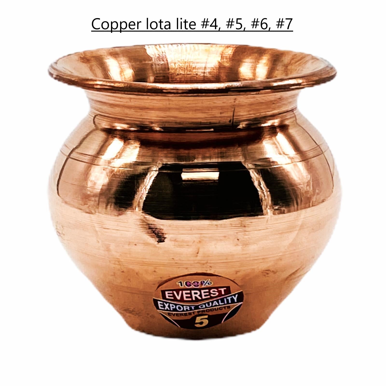 Copper Lota/ Kalash 4.5" No7  Lite