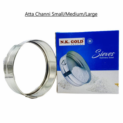 Atta Channi/ Sieve Stainless Steel Round Strainer Set- Size: 5.5''- 9351235060095