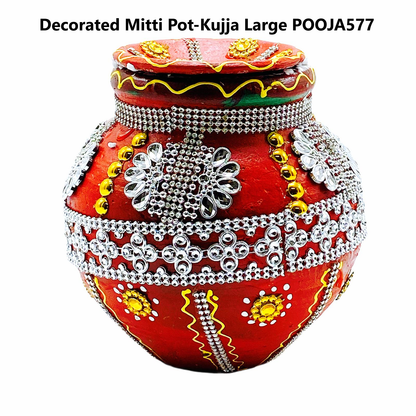 Decorated Mitti Pot-Kujja Larg