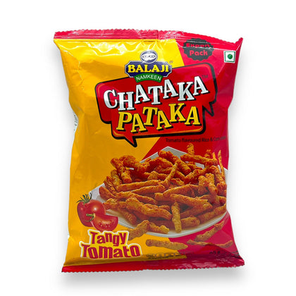 Balaji Chatka Pataka Tangy Tomato/ Tomato Flavoured Rice and Corn Sticks 65Gm