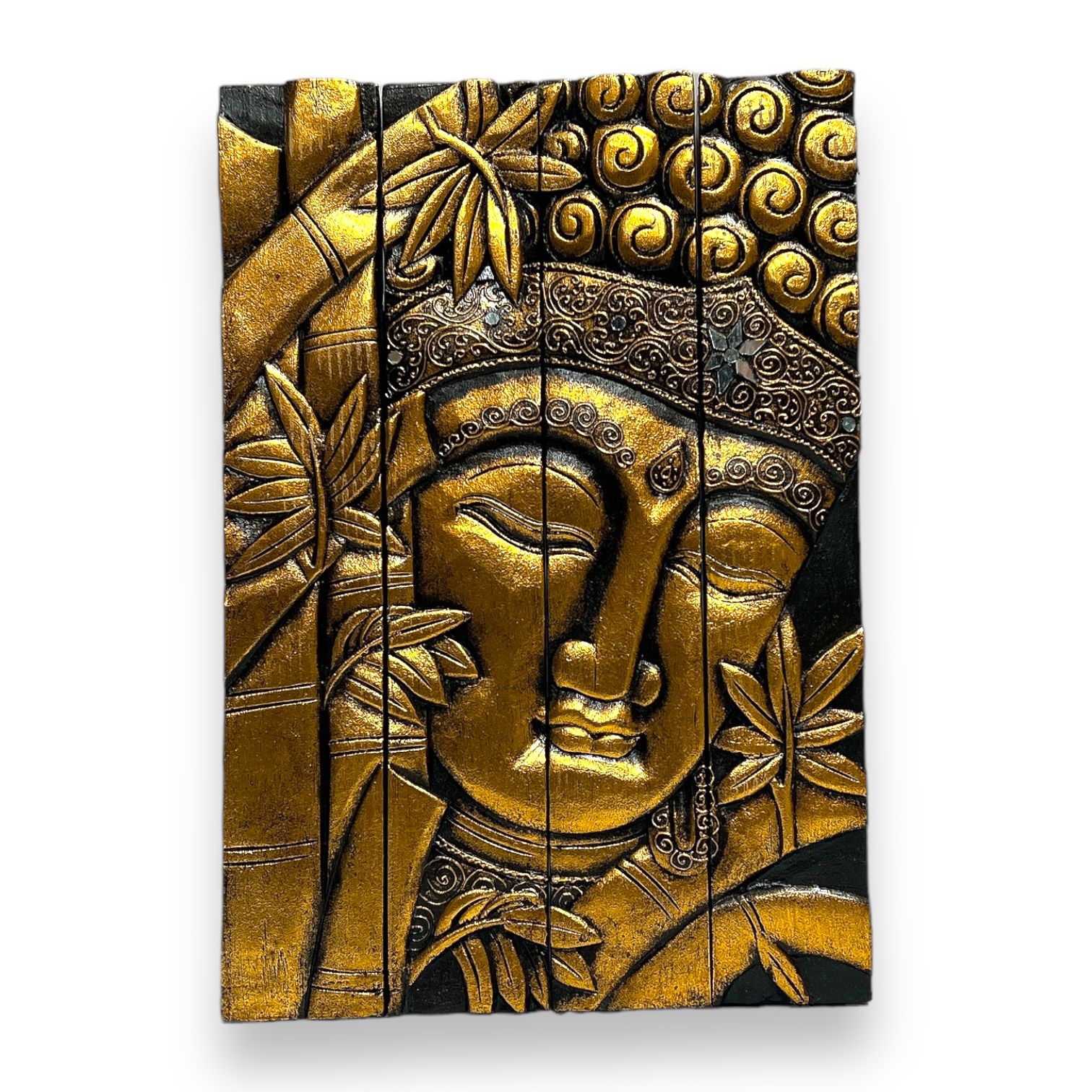 Ganesha/Buddha Wooden Wall Hanging Medium 15.7" X 19"