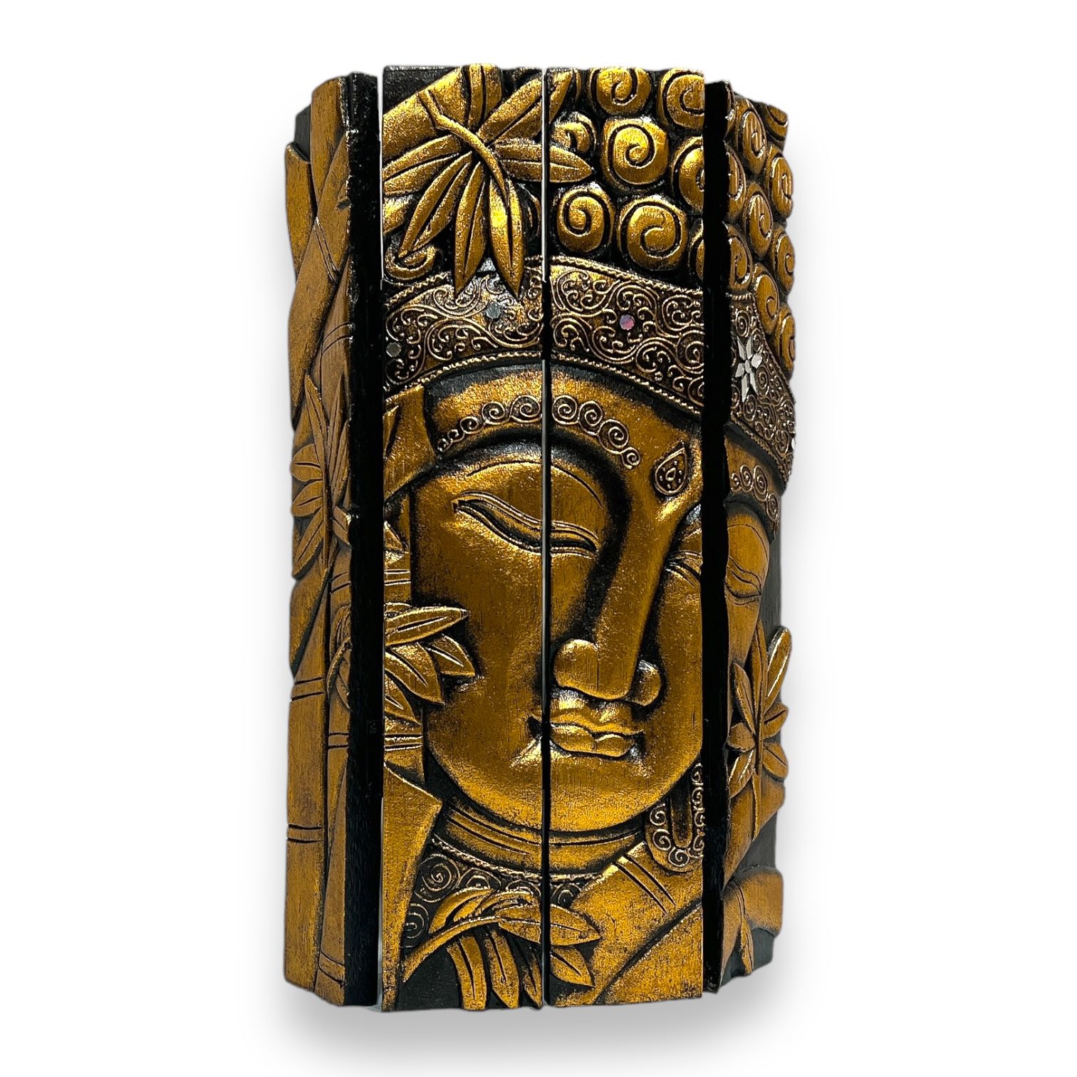 Ganesha/Buddha Wooden Wall Hanging Medium 15.7" X 19"