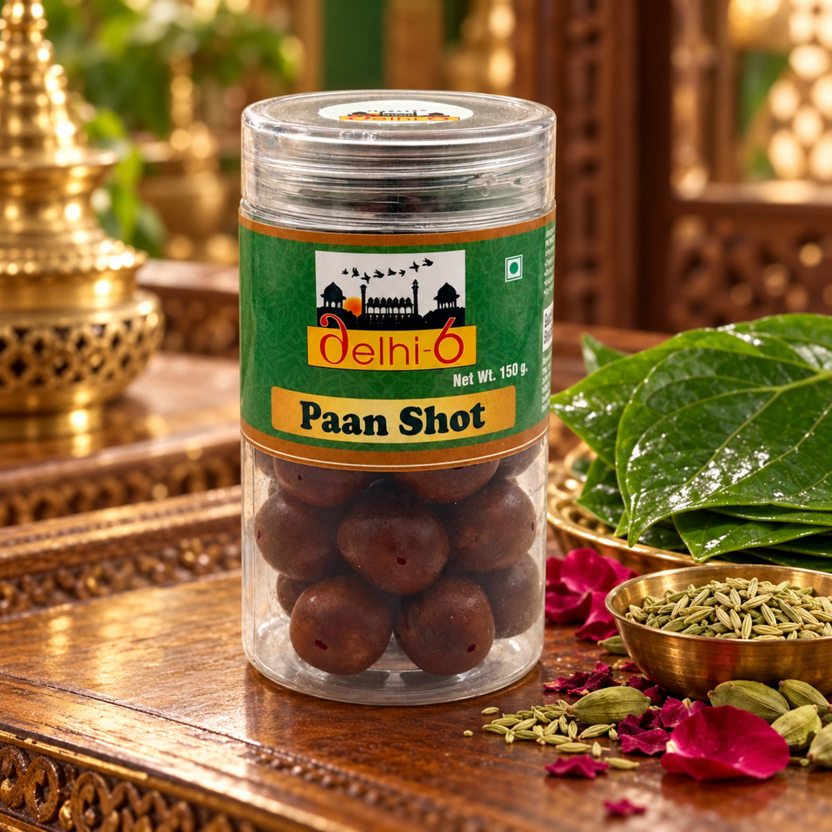 Delhi 6 Paan Shot/ Rose Petal & Dry Dates flavoured Mouth Freshener 150g Tower Pack