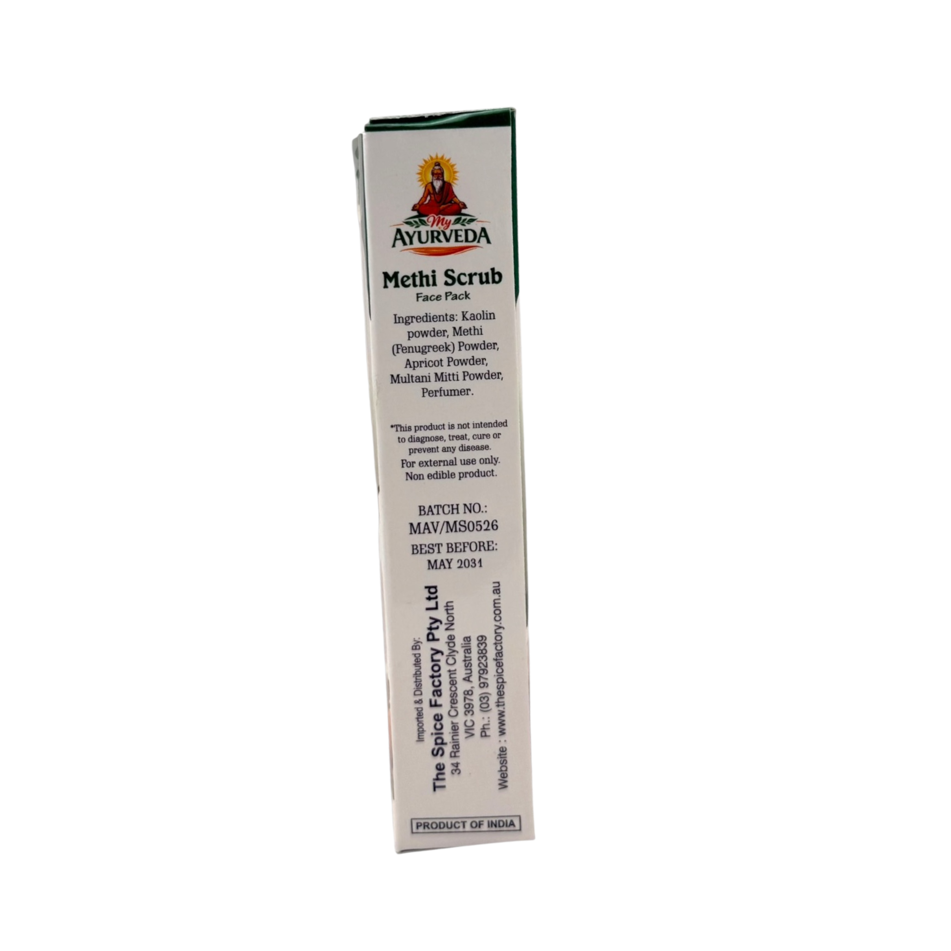 My Ayurveda Methi Scrub Face Pack 100g | Fenugreek Dried Leaves Powder | 100% Natural Herbal Product