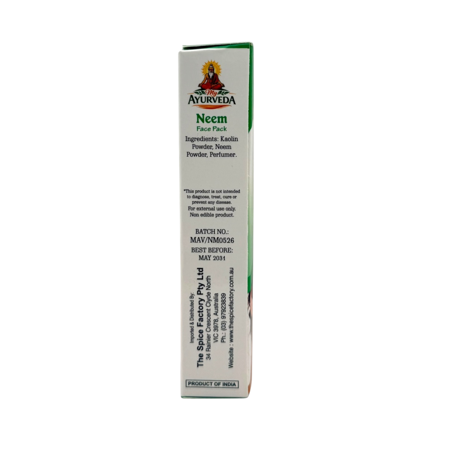 My Ayurveda Neem Scrub Face Pack 100g | Neem Dried Leaves Powder | 100% Natural Herbal Product