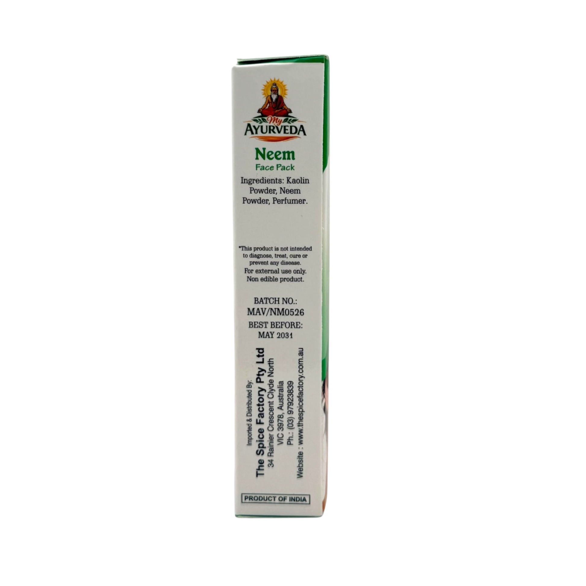 My Ayurveda Neem Scrub Face Pack 100g | Neem Dried Leaves Powder | 100% Natural Herbal Product