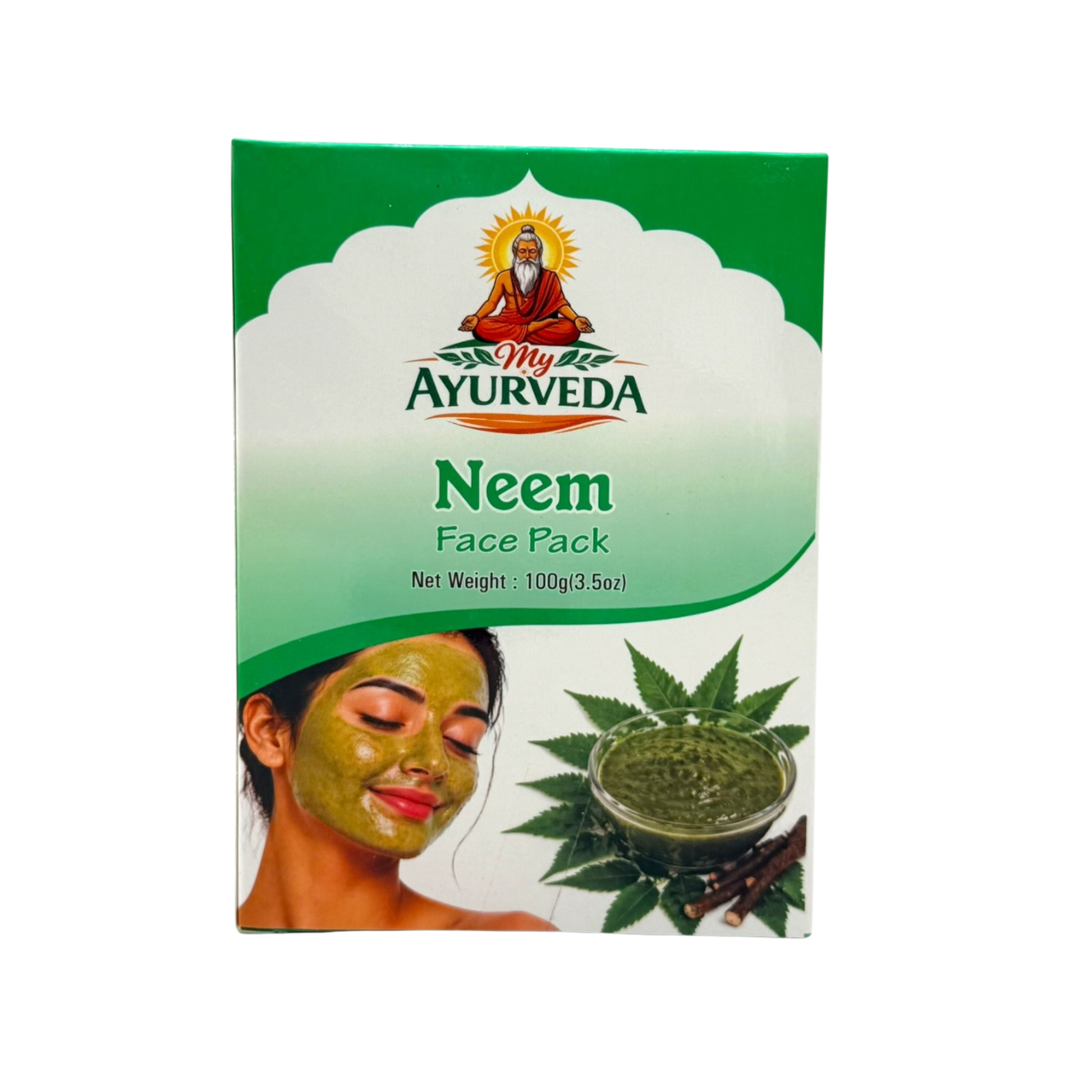 My Ayurveda Neem Scrub Face Pack 100g | Neem Dried Leaves Powder | 100% Natural Herbal Product