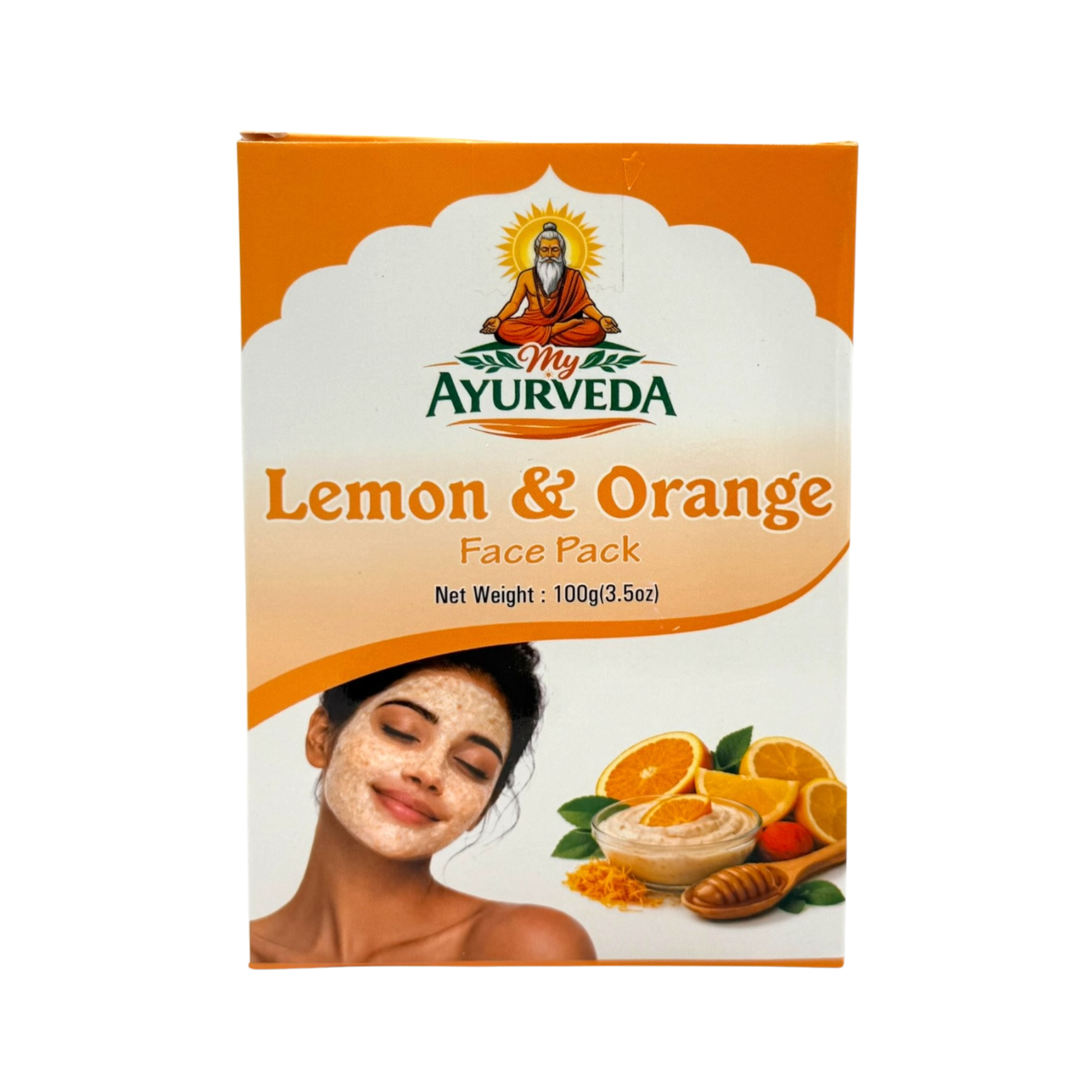 My Ayurveda Lemon & Orange Face Pack 100g | Nimboo & Santra Dried Powder | 100% Natural Herbal Product