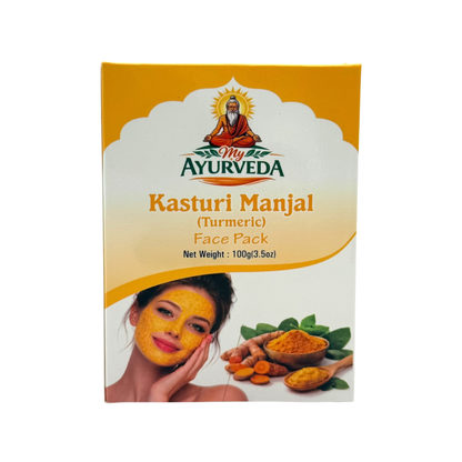 My Ayurveda Turmeric/ Haldi Face Pack 100g | Kasturi Manjal Scrub Dried Powder | 100% Natural Herbal Product