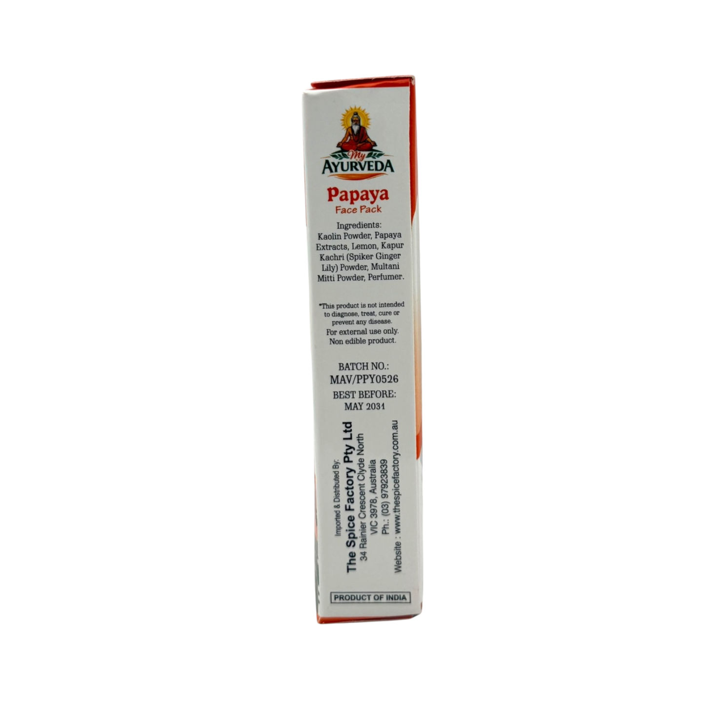 My Ayurveda Papaya Face Pack 100g | Papita Dried Powder | 100% Natural Herbal Product