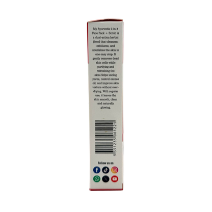 My Ayurveda 2 in 1 Face Pack + Scrub 100g | Mixed Fruit & Herb Dried Powder | 100% Natural Herbal Product