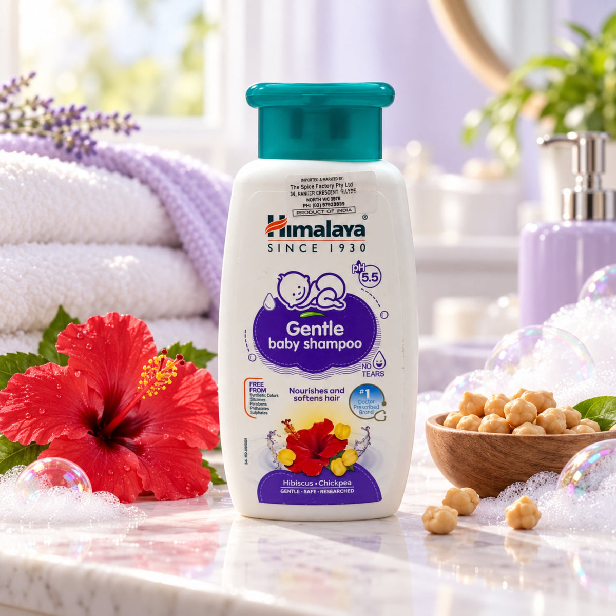 Himalaya Gentle Baby Shampoo 200ml | No Tears | Free from Synthetic Colours, Gentle & Safe | Made with Hibiscus & Chickpea