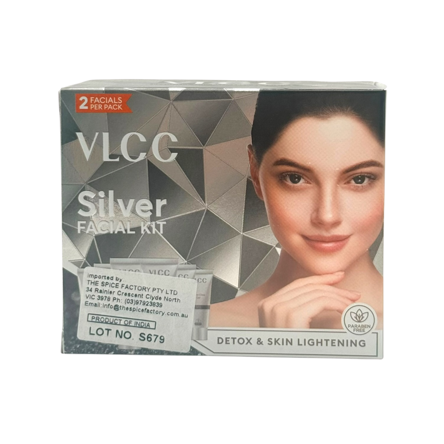 VLCC Silver Facial Kit 60g | Detox & Skin Lightening | 2 Facials Per Pack
